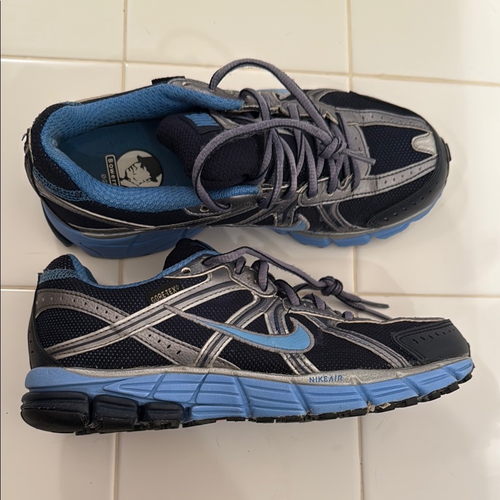 Nike Pegasus GORE-TEX Blue and Gray Running Shoes - Size 6
